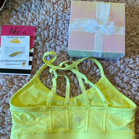 Lululemon 4 Bra Top Halter Clarity Yellow - Picture 7 of 7